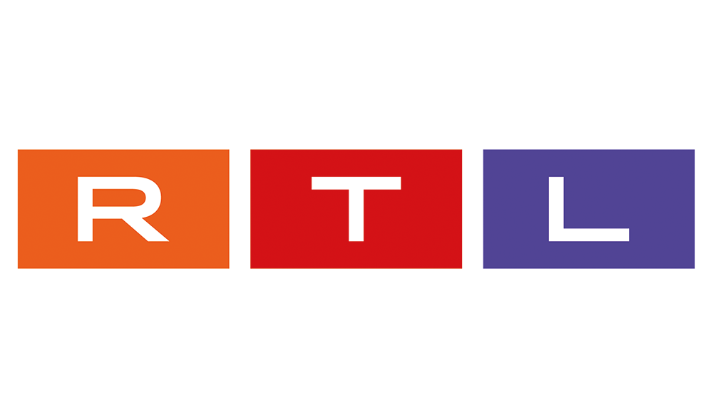 Logo von RTL mit den Buchstaben &bdquo;R&ldquo; in orange, &bdquo;T&ldquo; in rot und &bdquo;L&ldquo; in lila auf farbigen K&auml;stchen